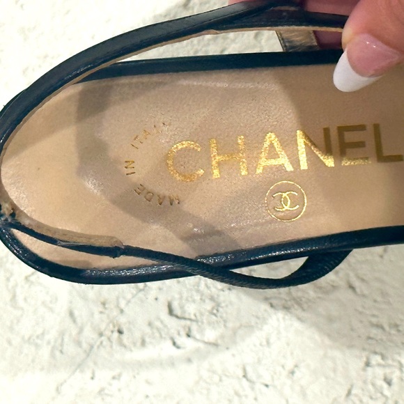 Chanel Black Slingback sz 37 - Picture 4 of 7